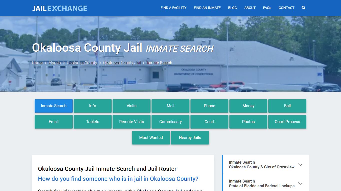 Inmate Search: Roster & Mugshots - Okaloosa County Jail, FL - Jail Exchange